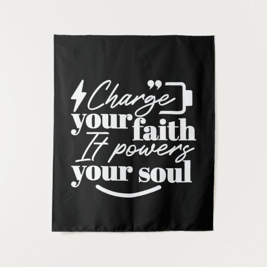 Motivational Christian Quote – Charge Your Faith Wandteppich (Vorderseite)