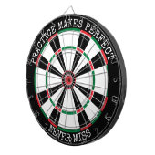 Motivational Dartboard Wall Art Practice Quote Dartscheibe (Vorderseite rechts)
