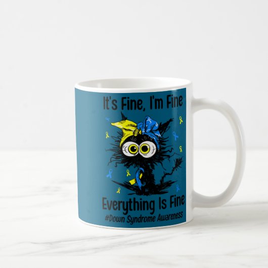 Motivational down syndrome awareness cat t21 kaffeetasse (Rechts)
