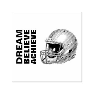Motivational Dream Believe Achieve Football Permastempel