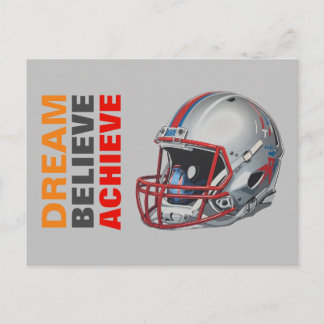 Motivational Dream Believe Achieve Football Postkarte
