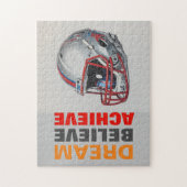 Motivational Dream Believe Achieve Football Puzzle (Vertikal)