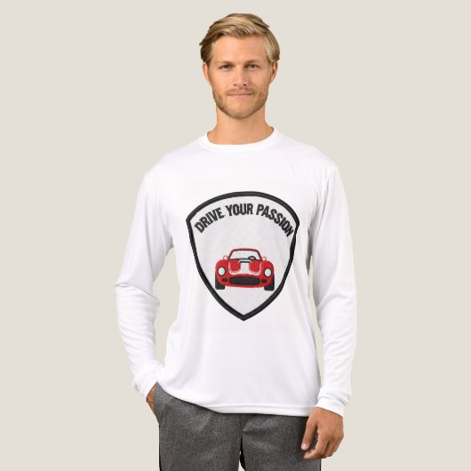 Motivational Embroidered Text Tee: Drive...passion Tri-Blend Shirt (Vorderseite komplett)