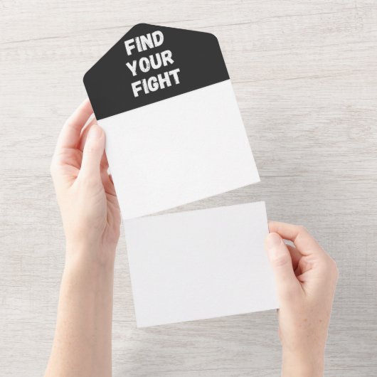 Motivational Find Your Fight Quote Art All In One Einladung (Abreißtisch)