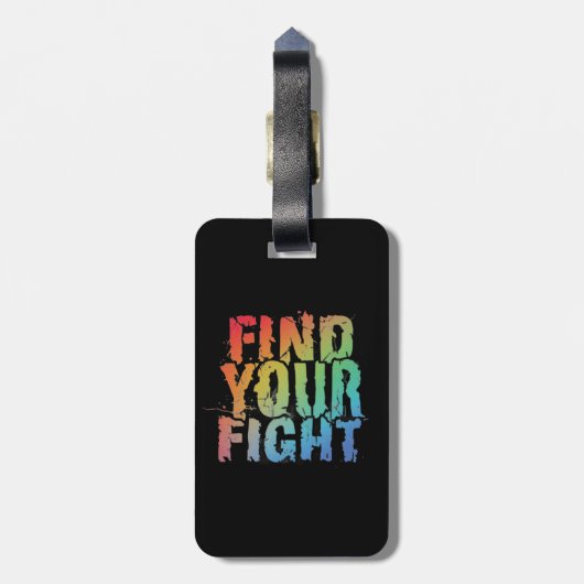 Motivational Find Your Fight Quote Art Gepäckanhänger (Rückseite vertikal)
