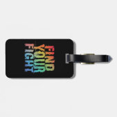 Motivational Find Your Fight Quote Art Gepäckanhänger (Rückseite horizontal)