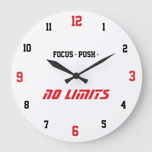 Motivational Fitness Wall Clock Große Wanduhr (Vorderseite)