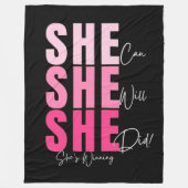 Motivational Fleece Blanket for Women (Vorderseite)