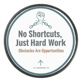 Motivational Hard Work Quote Design – No Shortcuts Eishockey Puck