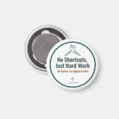 Motivational Hard Work Quote Design – No Shortcuts Magnet (Vorderseite/Rückseite)