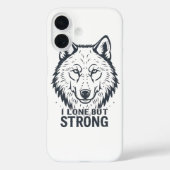Motivational "Lone But Strong" Lone Wolf Case-Mate iPhone Hülle (Rückseite)