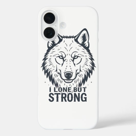 Motivational "Lone But Strong" Lone Wolf Case-Mate iPhone Hülle (Rückseite)