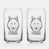 Motivational "Lone But Strong" Lone Wolf Dosenglas (Rückseite)