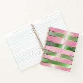 Motivational Luxe Pink and Green Striped  Notizblock (Innenseite)