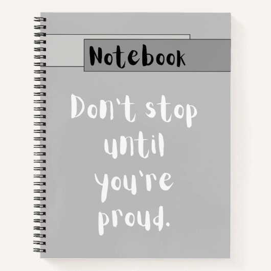 Motivational Minimalist Printable Spiral Notebook Notizblock (Vorderseite)