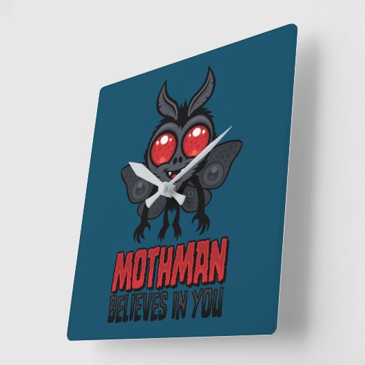 Motivational Mothman Believes In You Quadratische Wanduhr (Winkel)