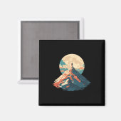 Motivational Mountain Peak Climbing Design - Natur Magnet (Vorderseite/Rückseite)