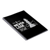 Motivational Never Lose Chess Quote Black White Notizblock (Rechte Seite)