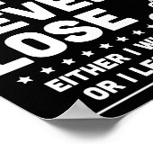 Motivational Never Lose Chess Quote Poster (Ecke)