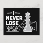 Motivational Never Lose Chess Quote  Postkarte (Vorderseite)