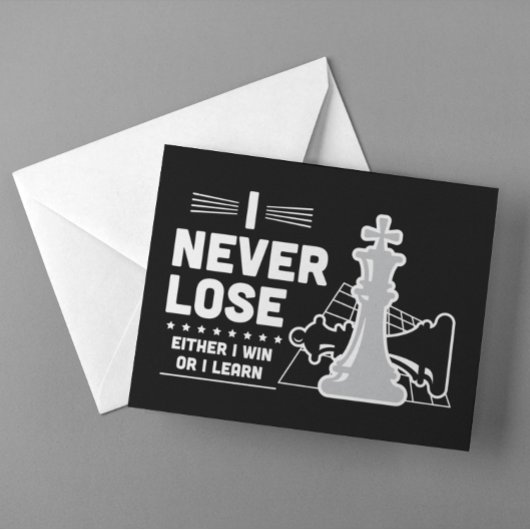 Motivational Never Lose Chess Quote  Postkarte