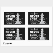Motivational Never Lose Chess Quote Rechteckiger Aufkleber (Blatt)
