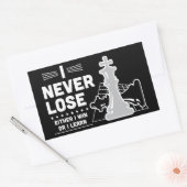 Motivational Never Lose Chess Quote Rechteckiger Aufkleber (Umschlag)
