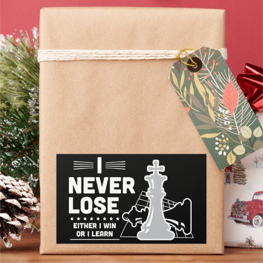 Motivational Never Lose Chess Quote Rechteckiger Aufkleber (Feiertag)