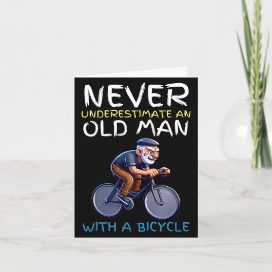 Motivational Old Man Bicycle Quote - Funny Cycling Karte (Vorderseite)