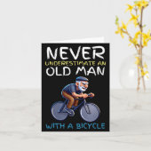 Motivational Old Man Bicycle Quote - Funny Cycling Karte (Gelbe Blume)