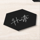Motivational Paper Coasters - Hustle Quote Untersetzer (angewinkelt)