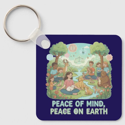 Motivational Peace of Mind, Peace on Earth Design Schlüsselanhänger (Vorderseite)