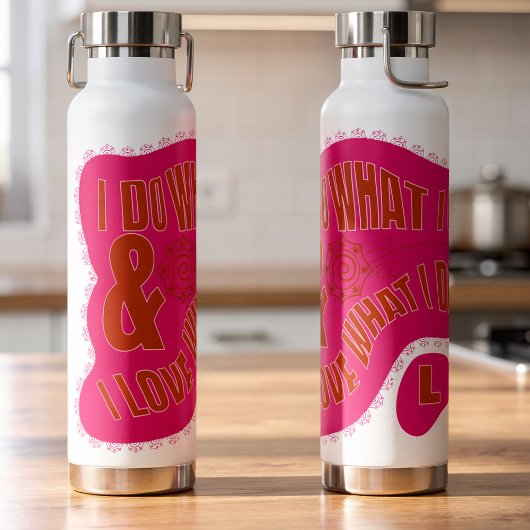 Motivational Pink Retro Star Style  Trinkflasche