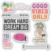 Motivational Plant Quote Sticker Sheet | Christmas (Vorderseite)