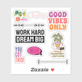 Motivational Plant Quote Sticker Sheet | Christmas