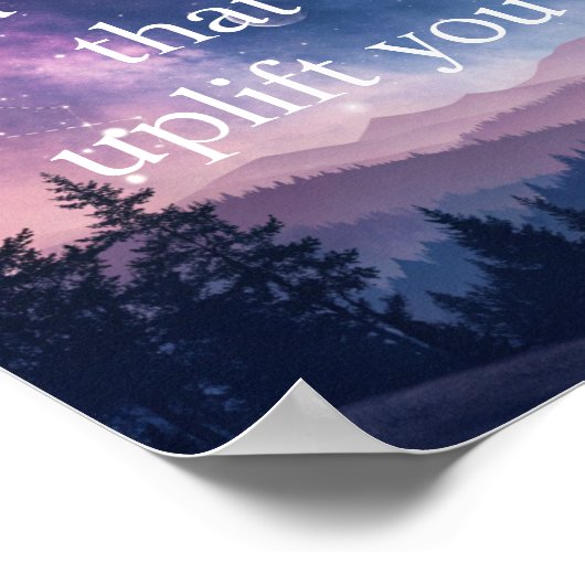 Motivational Poster with Starry Night Sky (Ecke)