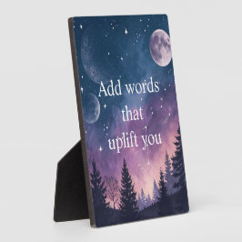 Motivational Poster with Starry Night Sky Fotoplatte