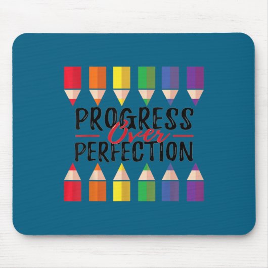 Motivational Progress Over Perfection Back To Scho Mousepad (Vorne)
