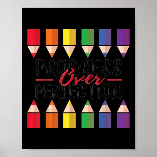 Motivational Progress Over Perfection Back To Scho Poster (Vorne)