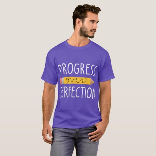 Motivational Progress Over Perfection Backo School T-Shirt (Vorne ganz)