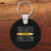 Motivational Progress Over Perfection Ck To School Schlüsselanhänger (Vorderseite)