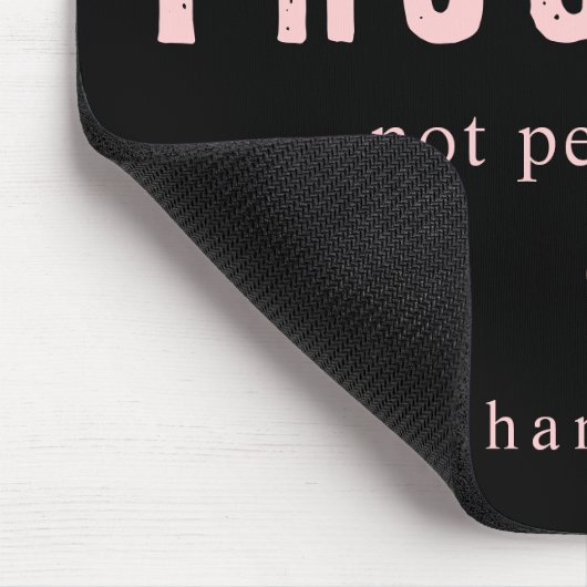 Motivational Quote Black and Pink Typography Mousepad (Ecke)