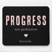 Motivational Quote Black and Pink Typography Mousepad (Vorne)