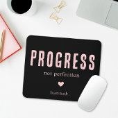 Motivational Quote Black and Pink Typography Mousepad