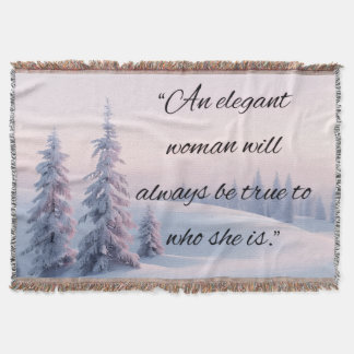 Motivational Quote Blanket “Elegant Spirit Winter" Decke
