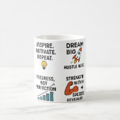 Motivational Quote Coffee Mug – Inspire, Hustle & Kaffeetasse (Mittel)