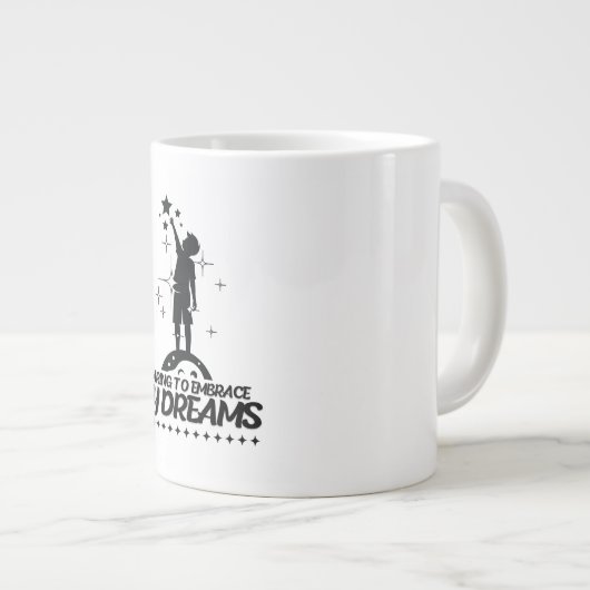 motivational quote design Jumbo-Tasse (Vorderseite Rechts)