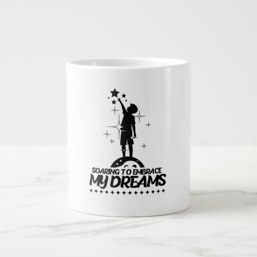 motivational quote design Jumbo-Tasse (Vorderseite)
