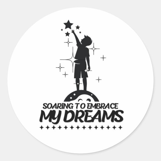 Motivational quote design runder aufkleber (Vorderseite)