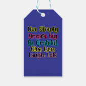 Motivational Quote Live Simply Dream Give Love Geschenkanhänger (Vorderseite)